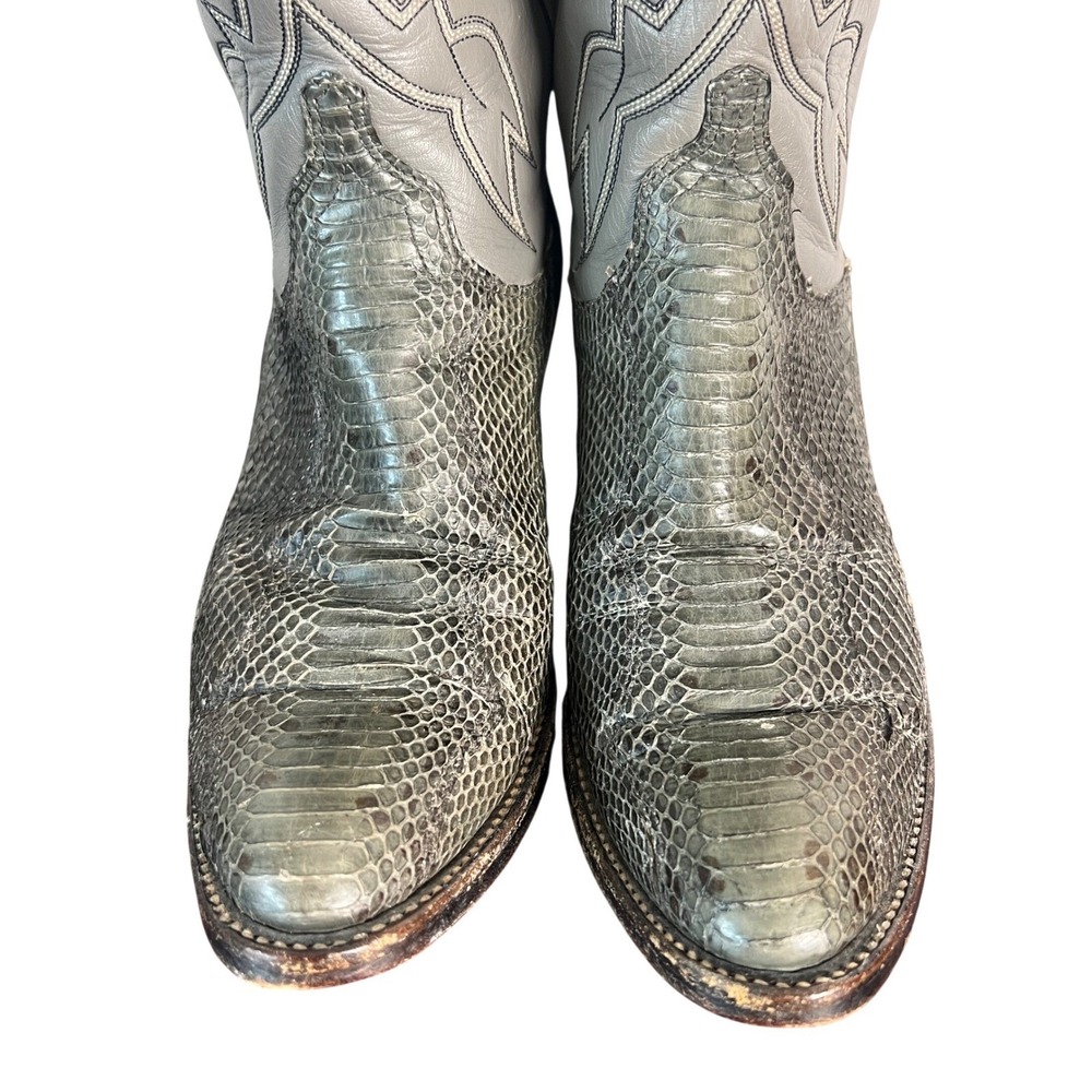 Dan Post Womens Gray Snakeskin Python Western Cow… - image 4